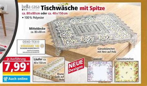 Bella Casa Tischwäsche Mit Spitze Angebot bei NORMA 1Prospekte de