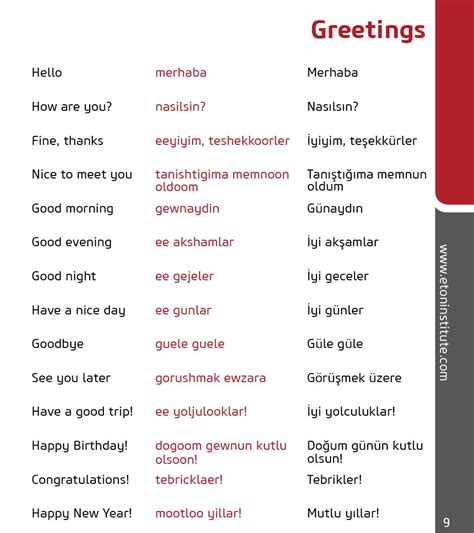 Turkey Language Into English