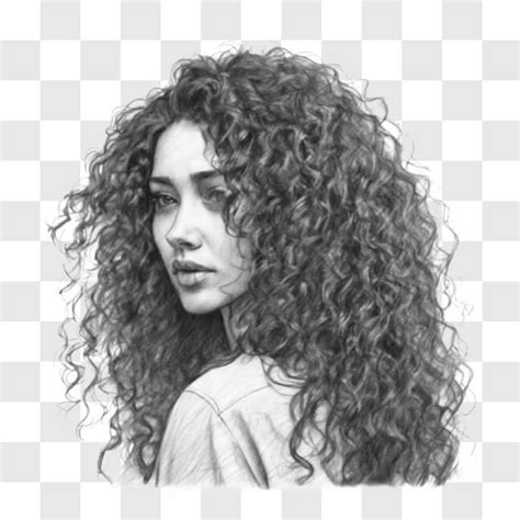 Download Artistic Drawing of Woman with Curly Hair Sketches Online ...