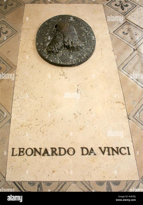 Chateau of Amboise, Loire Valley, France. Tomb of Leonardo da Vinci in St Hubert's Chapel Stock ...