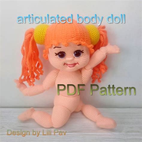 Articulated Bodies Doll Crochet Pattern Vintage Style Doll Inspire Uplift