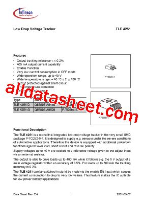 TLE4251G Datasheet PDF Infineon Technologies AG