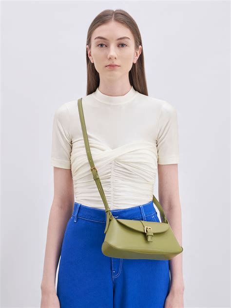 Pistachio Annelise Double Belted Shoulder Bag Charles And Keith Sa