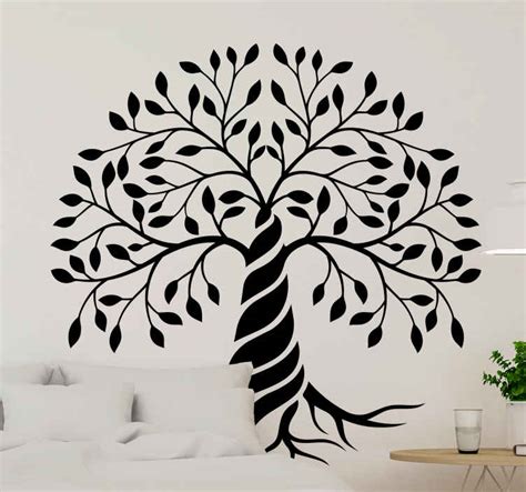 Sticker Mural Arbre De Vie Monocolore TenStickers