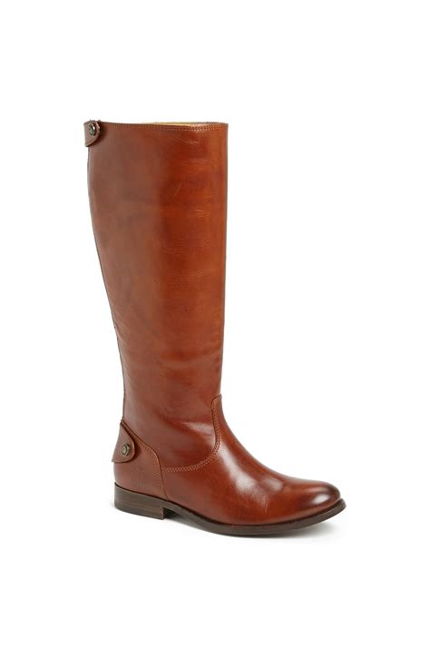 Frye Melissa Button Back Zip Boot In Brown Cognac Extended Lyst