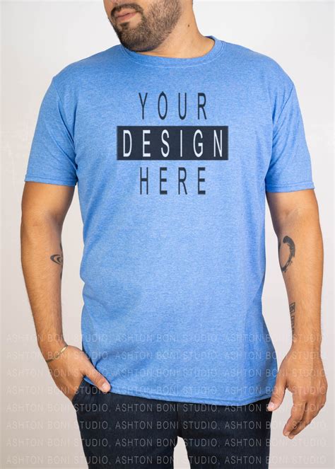 Gildan Mockup 64000 Softstyle Gildan T Shirt Male Model Etsy