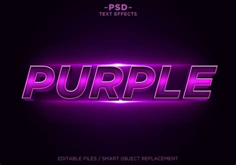 Premium PSD 3d Purple Effects Editable Text