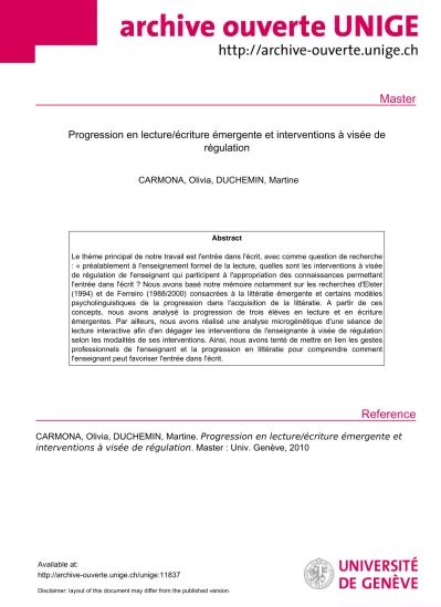 Lécriture émergente Le processus en jeu dans la compréhension de l