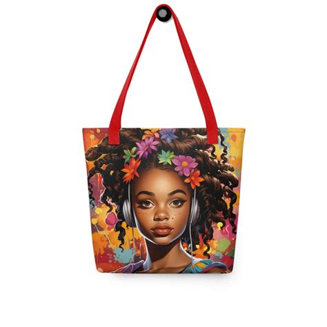 Black Girl Pop Art Tote Bag African American Girl Art Tote Bag Black