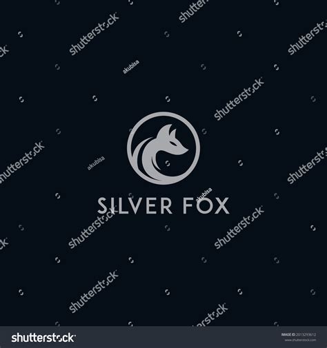 Silver Fox Logo Simple Clean Design Stock Vector Royalty Free