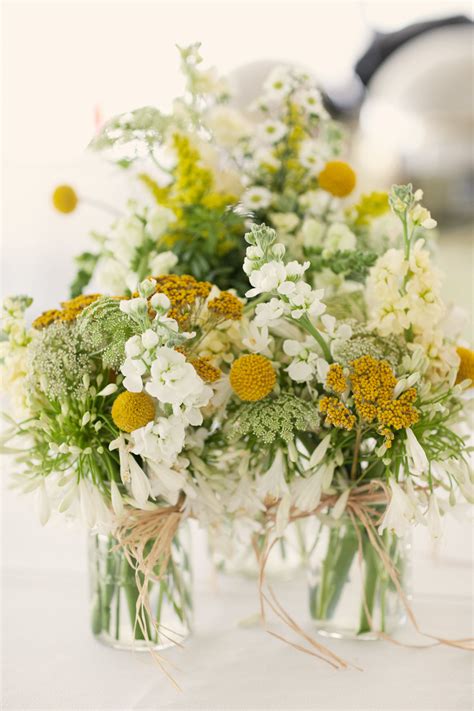 Whimsical Spring wedding flowers and wedding reception centerpieces