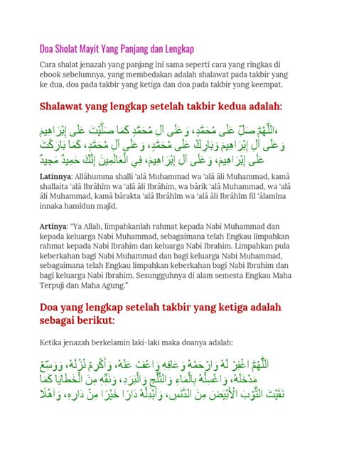 Bacaan Sholat Jenazah Panjang Pdf