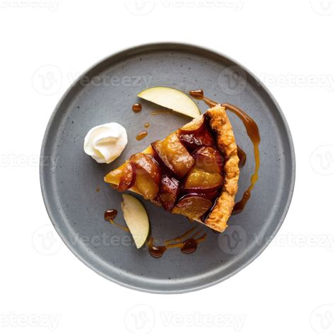 Peach Pie Slice On Blue Plate 47730686 Png