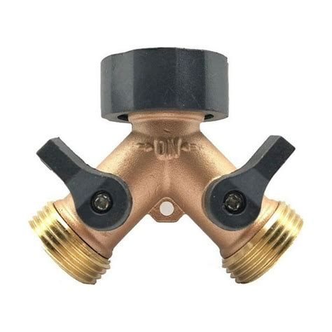 Solid Brass Body Backyard 2 Way Y Garden Hose Connector Splitter Vintage Standard Oil Can Down