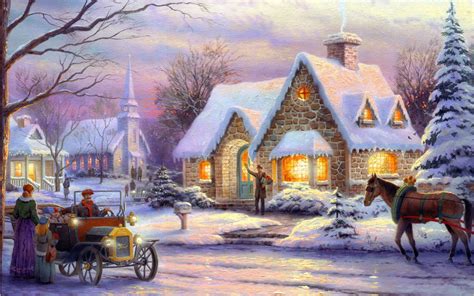 Christmas Thomas Kinkade Winter Wallpapers - Top Free Christmas Thomas Kinkade Winter ...