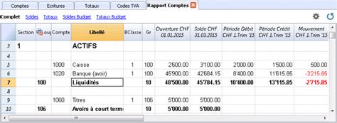 Rapport Comptable Banana Accounting Software