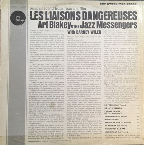 Original Sound Track From The Film Les Liaisons Dangereuses Von Art