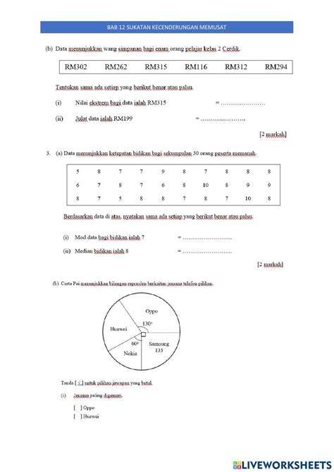 soalan bahagian  interactive worksheet  worksheets