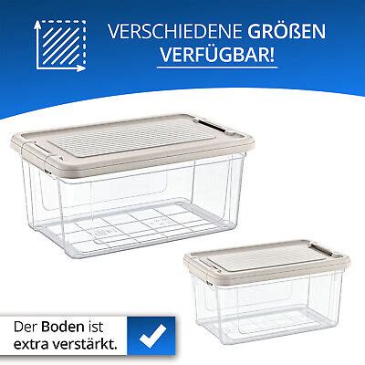 Aufbewahrungsbox Set Deckel Kunststoffbox Transparent Regalbox Lagerbox