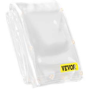 VEVOR Clear Vinyl Tarp, 8 x 20 ft 20 Mil Thick, Heavy-Duty Waterproof Patio Enclosure, Tear and ...