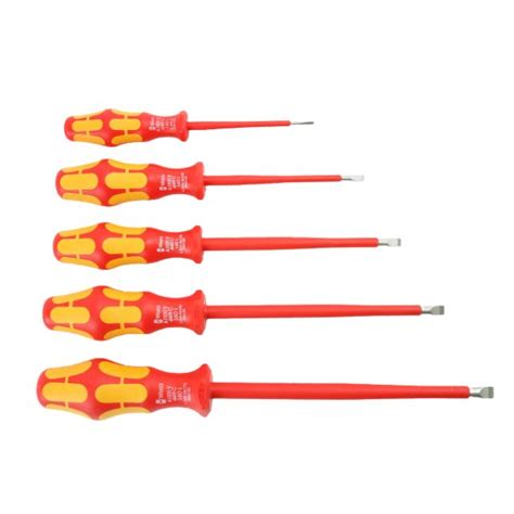 Wera I Vde Insulated Slotted Screwdriver Set Piece Bc