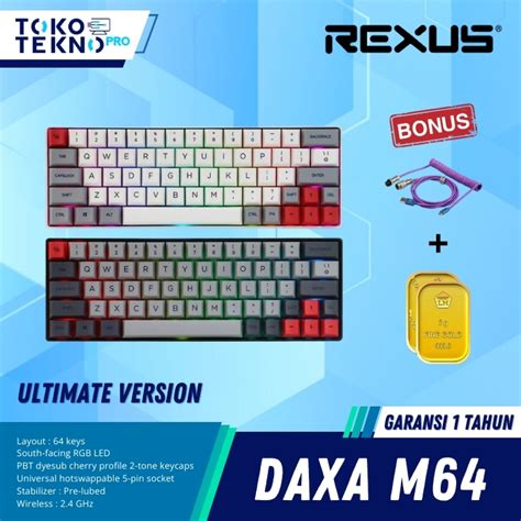 Jual Rexus Daxa M64 Ultimate Keyboard Bluetooth Gaming Mechanical