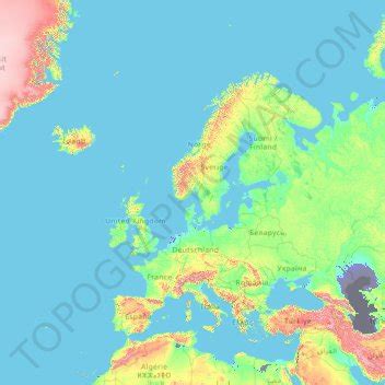 Europe Topographic Map Elevation Terrain