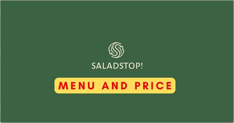 Saladstop Menu & Price in Philippines 2024 [Update]