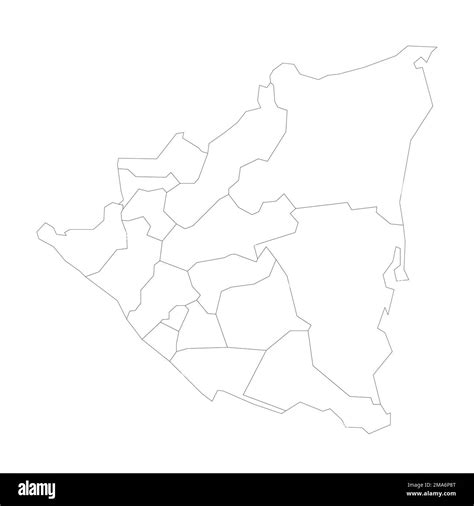 Nicaragua Mapa político de las divisiones administrativas Imagen Vector