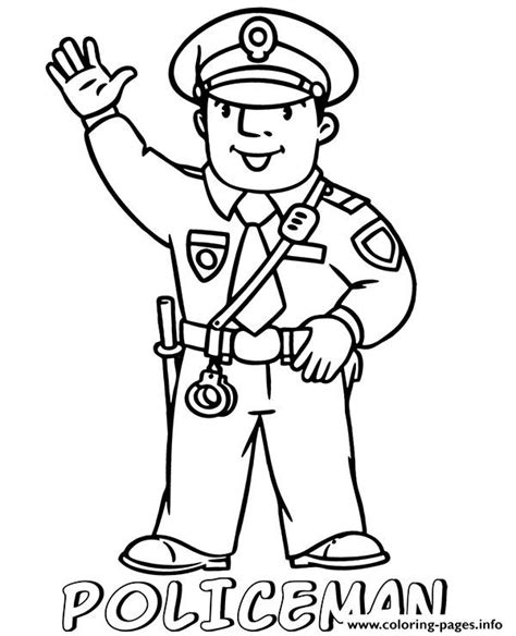 Policeman For Children Coloring Page Printable