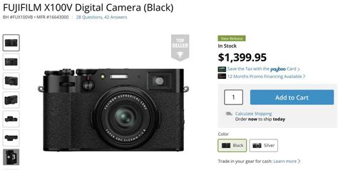 Fujifilm X100V (Black) in Stock - Fuji Rumors