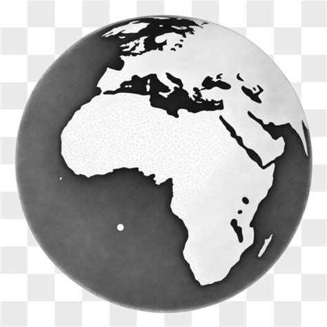 Descarga Globo Terráqueo en Blanco y Negro con el Continente de África