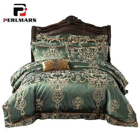 Luxury Royal Bedding Set Jacquard Satin Cotton Bedclothes King Queen