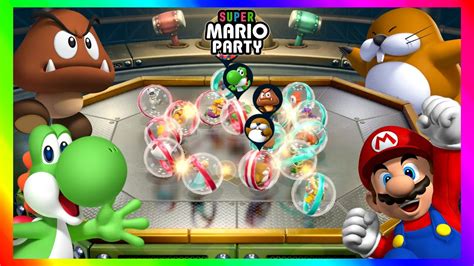 Super Mario Party Minigames Yoshi Vs Mario Vs Monty Mole Vs Goomba