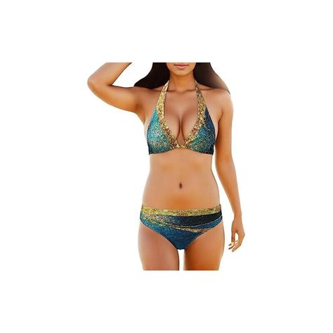 EODJXIO Top Bikini Donna Triangolo Costume Intero Contenitivo