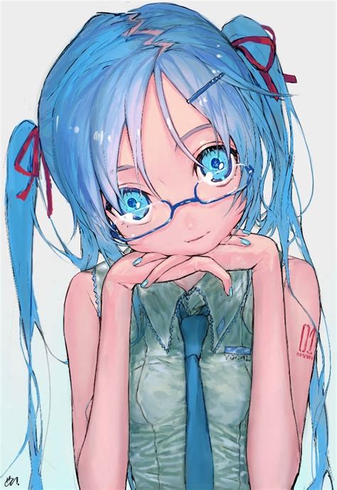 初音ミク「cuzさんのミクさん頬杖をついてニコッと微笑む姿がとってもキュートですね≧∇」piaproピアプロのイラスト