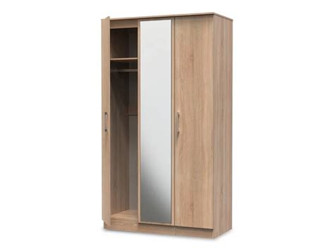 Welcome Devon Door Tall Mirrored Triple Wardrobe Assembled