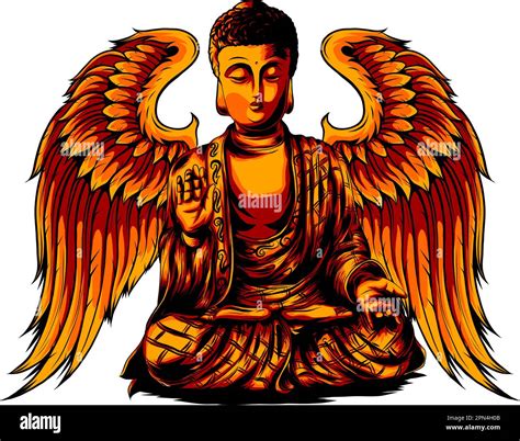 Buddha Thailand Statue Culture Icon On White Background Stock Vector
