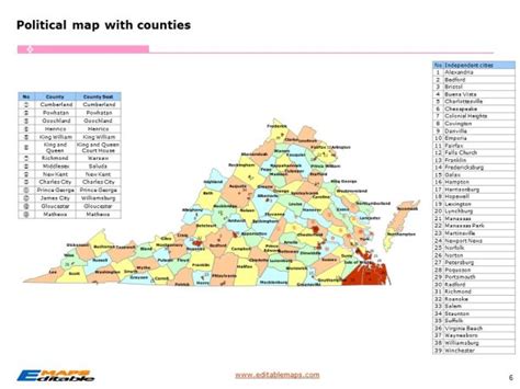 Virginia county map - Editable PowerPoint Maps