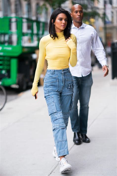 Kendall Jenner Wore Denim Cargo Pants In New York City