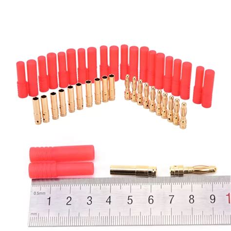 Pack Hxt Mm Bullets Banana Plug With Red Housing For Rc Connector Am