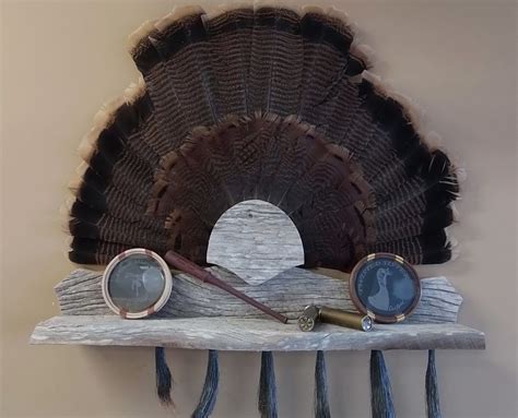 Turkey Fan And Multiple Beard Mount Display Plaque Reclaimed Etsy