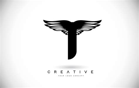 T Letter Logo With Wings Creative Wing Letter T Logo Icon Design