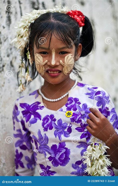 Myanmar girl editorial stock photo. Image of rustic, culture - 22289743