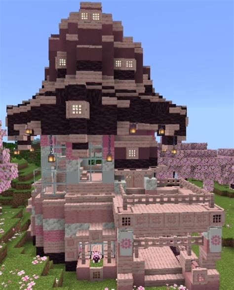 I Built A Pink Witch Themed House D The Inside Is Not Finished Rminecraft