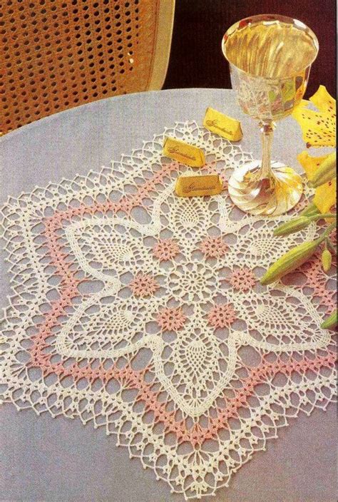 Vintage Fine Thread Crochet Star Table Mat Doily Pattern Revista