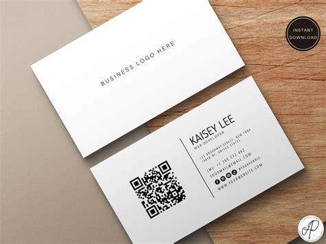 Small Business Business Cards With Qr Code Minimalist Etsy Australia