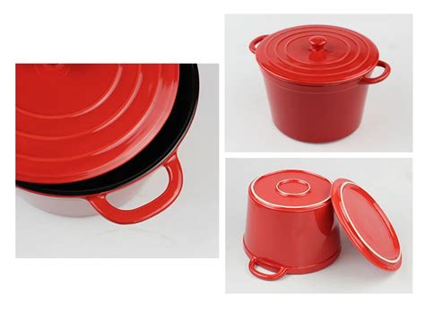 Red Ceramic Casserole Potcasserole Dish Cookware Set With Lid For