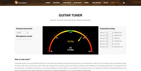 Online Guitar Tuner - Custom Tuning for Guitar, Bass & More | Acousterr