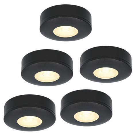 Set Van 2 LED Opbouwspots Pavo Zwart 3 Watt 2700K